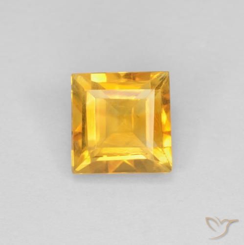 1.11ct طبيعي ذهبى لامع سيترين, مربع, قليلا جدا