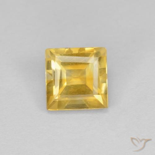 0.97ct طبيعي ذهبى لامع سيترين, مربع, قليلا جدا