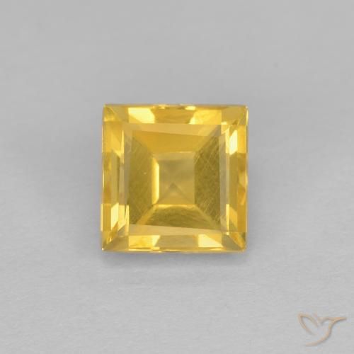 1.33ct طبيعي ذهبى متوسط سيترين, مربع, قليلا جدا