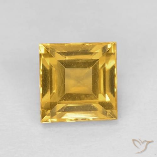 1.24ct طبيعي ذهبى غامق سيترين, مربع, VVS-VS