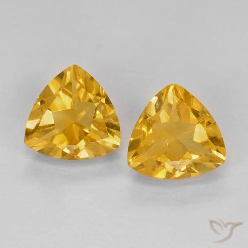 1.51ctw طبيعي Medium Dark-Golden سيترين, مثلثى, قليلا جدا