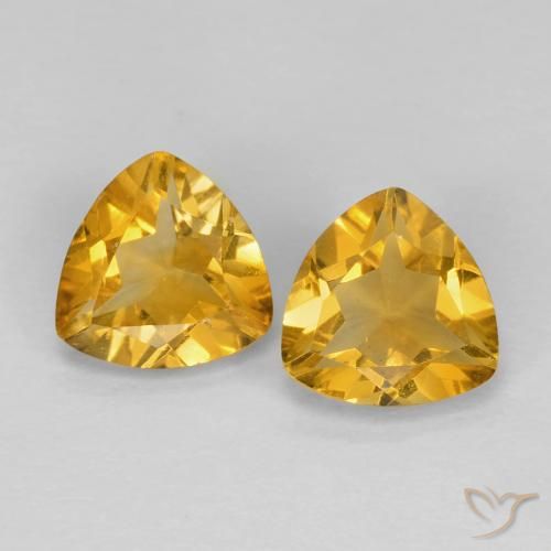 1.40ctw طبيعي Medium Dark-Golden سيترين, مثلثى, قليلا جدا