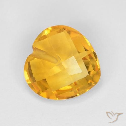 1.57ct طبيعي ذهبى متوسط سيترين, قلب, VVS