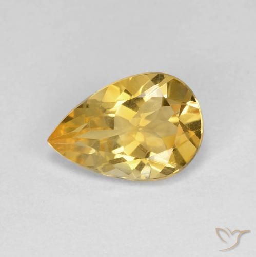 1.64ct طبيعي ذهبى متوسط سيترين, شكل الكمثرى, VVS