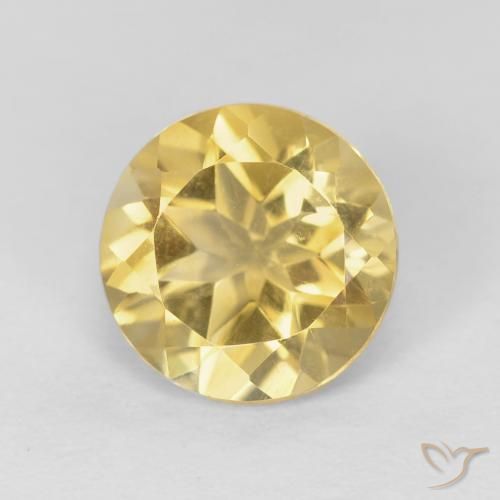 1.86ct طبيعي ذهبى متوسط سيترين, دائري, VVS