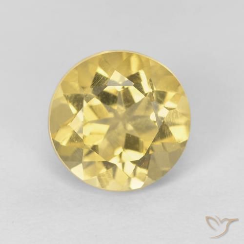 1.84ct طبيعي ذهبى متوسط سيترين, دائري, VVS