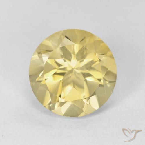 1.95ct طبيعي أصفر ديجون فاتح جدا سيترين, دائري, VVS