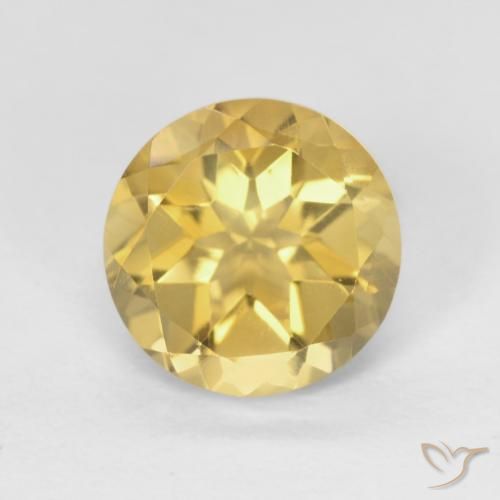 1.80ct طبيعي ذهبي سيترين, دائري, VVS