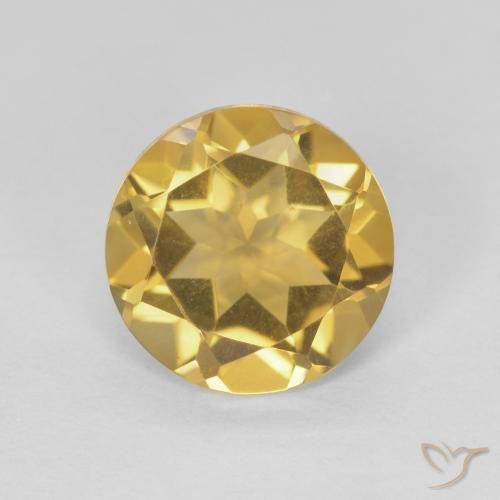 1.70ct طبيعي ذهبى متوسط سيترين, دائري, VVS