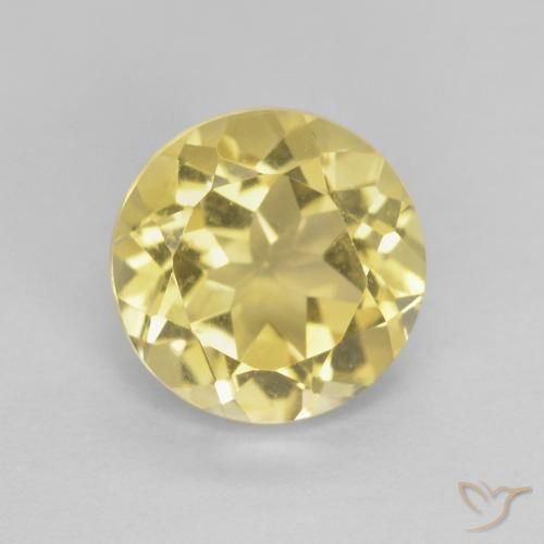 1.99ct طبيعي ذهبى مصفر سيترين, دائري, VVS