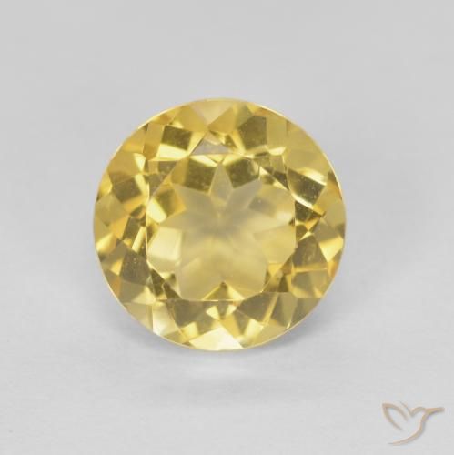 1.86ct طبيعي ذهبي سيترين, دائري, VVS