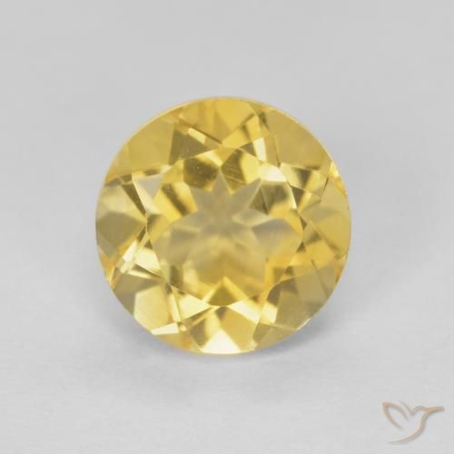 1.97ct طبيعي ذهبى فاتح سيترين, دائري, VVS