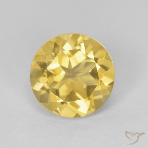 2.00ct طبيعي أصفر فاتح سيترين, دائري, VVS