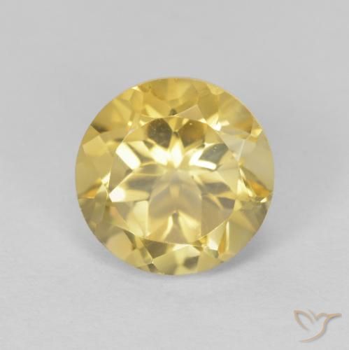 1.96ct طبيعي بنى-ذهبى فاتح جدا سيترين, دائري, VVS