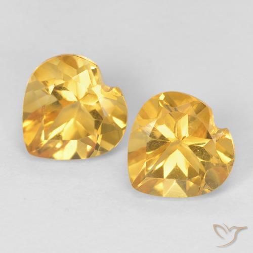 1.46ctw طبيعي Medium Dark-Golden سيترين, قلب, VVS