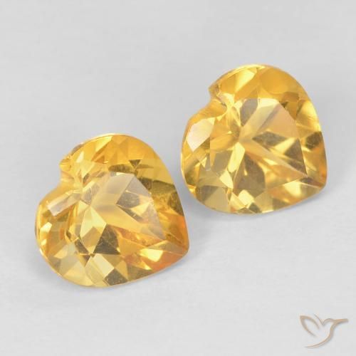 أحجار سيترين Medium Dark-Golden طبيعية، قلب، VVS، وزنها 1.46 قيراط