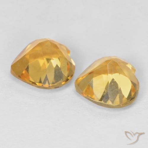 أحجار سيترين Medium Dark-Golden طبيعية، قلب، VVS، وزنها 1.46 قيراط