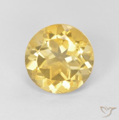 2.05ct طبيعي أصفر-ذهبى فاتح سيترين, دائري, VVS