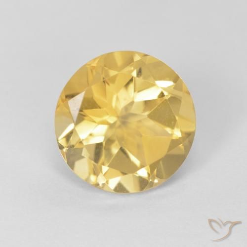 1.77ct طبيعي أصفر-ذهبى فاتح سيترين, دائري, VVS