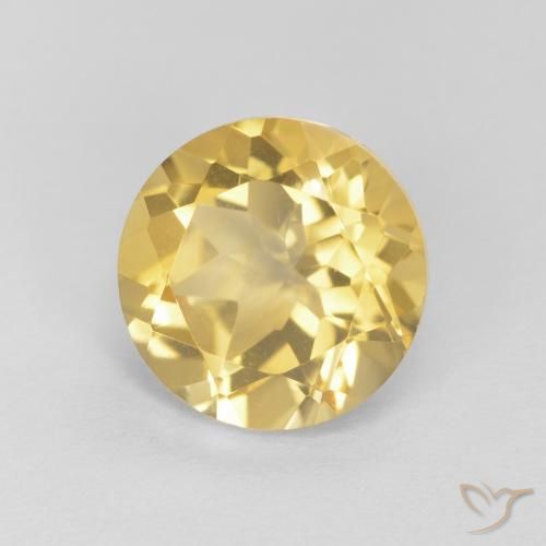 1.98ct طبيعي أصفر-ذهبى فاتح سيترين, دائري, VVS