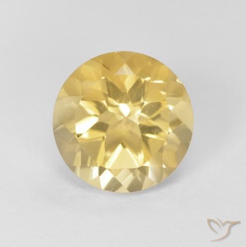 1.86ct طبيعي ذهبى فاتح سيترين, دائري, VVS