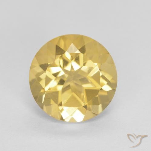 1.99ct طبيعي ذهبى فاتح سيترين, دائري, VVS