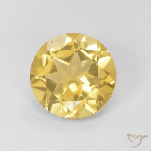 1.69ct طبيعي أصفر-ذهبى فاتح سيترين, دائري, VVS