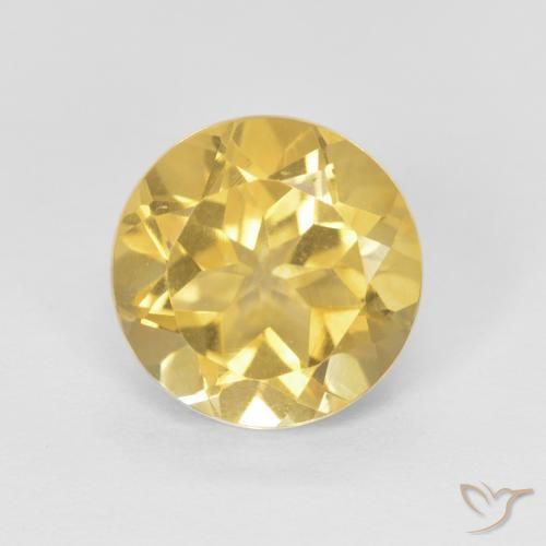 1.98ct طبيعي أصفر-ذهبى فاتح سيترين, دائري, VVS