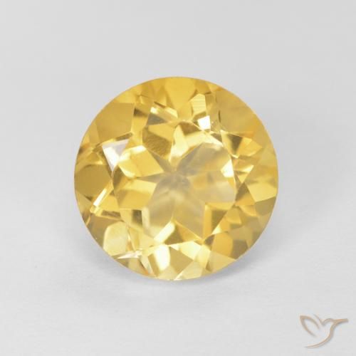 1.96ct طبيعي ذهبى فاتح سيترين, دائري, VVS
