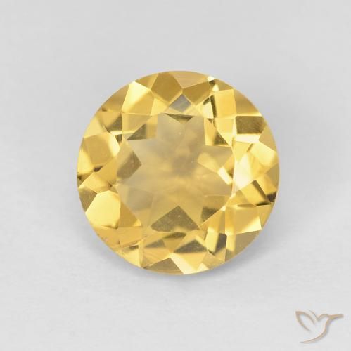 1.80ct طبيعي ذهبى متوسط سيترين, دائري, VVS