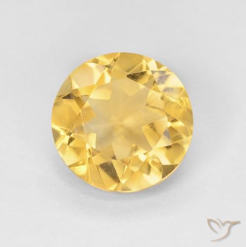 1.73ct طبيعي ذهبى متوسط سيترين, دائري, VVS-VS