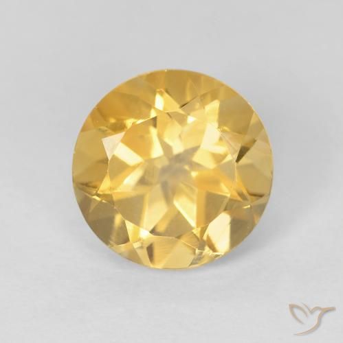 2.01ct طبيعي ذهبى متوسط سيترين, دائري, VVS-VS