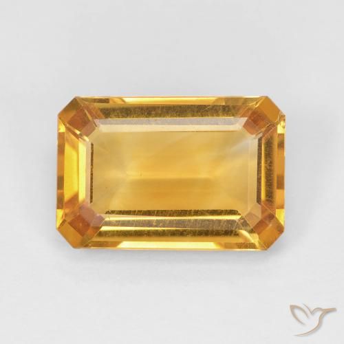 3.51ct طبيعي ذهبى-برتقالى داكن سيترين, قص الزمرد, VVS-VS