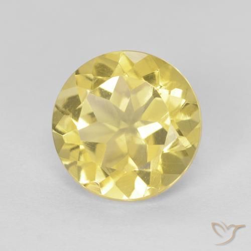 1.82ct طبيعي أصفر-ذهبى فاتح سيترين, دائري, VVS