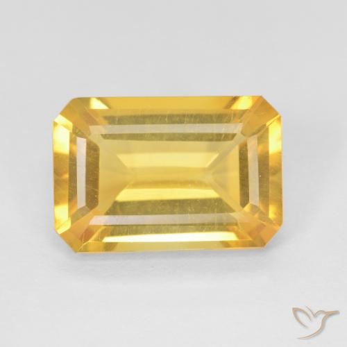3.45ct طبيعي ذهبى متوسط سيترين, قص الزمرد, VVS-VS