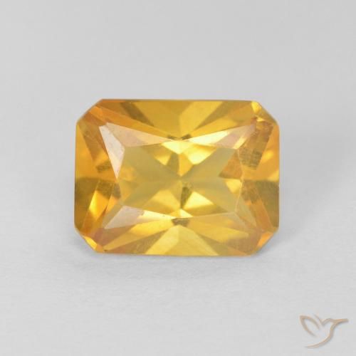1.28ct طبيعي ذهبى لامع سيترين, قص الزمرد, VVS-VS