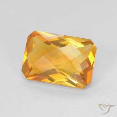 2.52ct طبيعي ذهبى-برتقالى سيترين, قص الزمرد, VVS