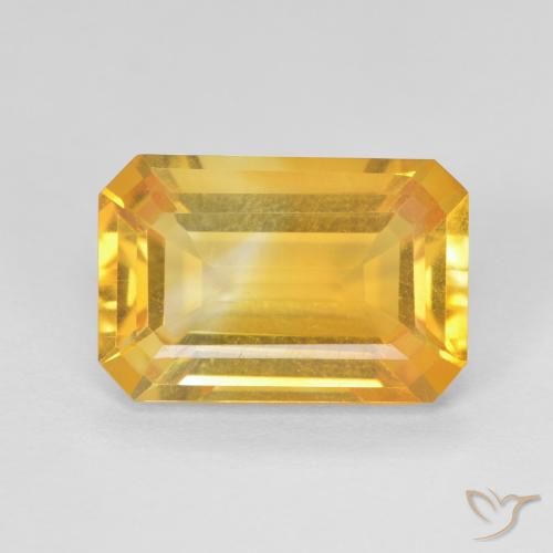 3.70ct طبيعي ذهبي سيترين, قص الزمرد, VVS-VS