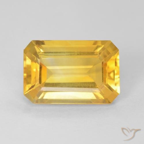 3.80ct طبيعي ذهبي سيترين, قص الزمرد, VVS-VS