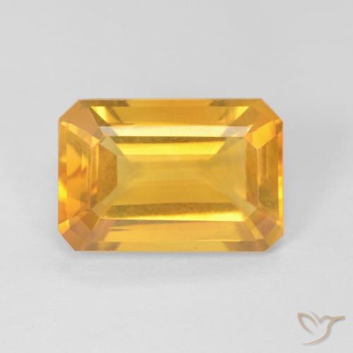 3.60ct طبيعي ذهبى-برتقالى سيترين, قص الزمرد, VVS-VS