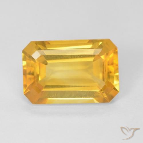 3.91ct طبيعي ذهبي سيترين, قص الزمرد, VVS