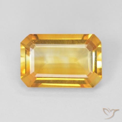 3.37ct طبيعي ذهبي سيترين, قص الزمرد, VVS