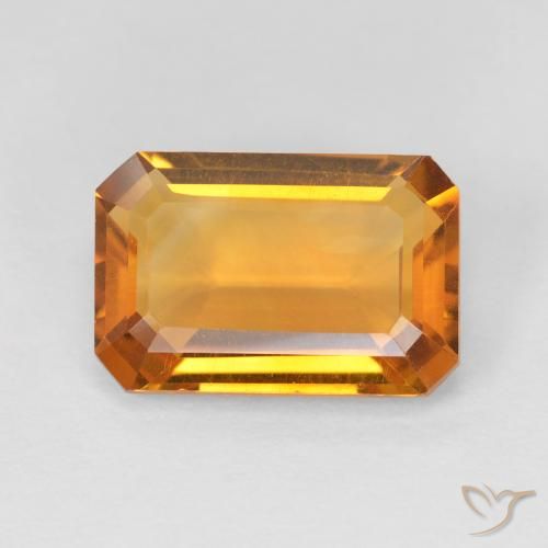 3.50ct طبيعي ذهب سيترين, قص الزمرد, VVS