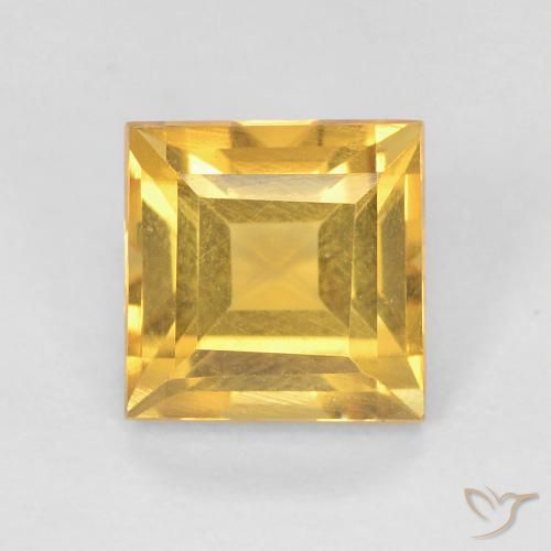 1.06ct طبيعي ذهبى لامع سيترين, مربع, قليلا جدا