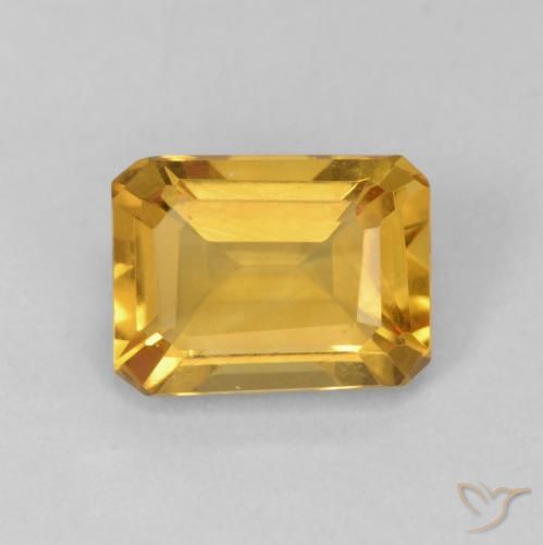 1.31ct طبيعي ذهبى متوسط سيترين, قص الزمرد, VVS