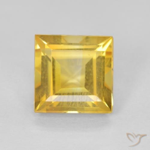 1.02ct طبيعي ذهبي سيترين, مربع, قليلا جدا