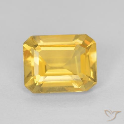 1.25ct طبيعي ذهبى متوسط سيترين, قص الزمرد, VVS-VS