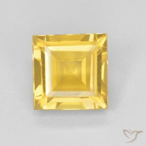 1.01ct طبيعي ذهبى لامع سيترين, مربع, VVS-VS