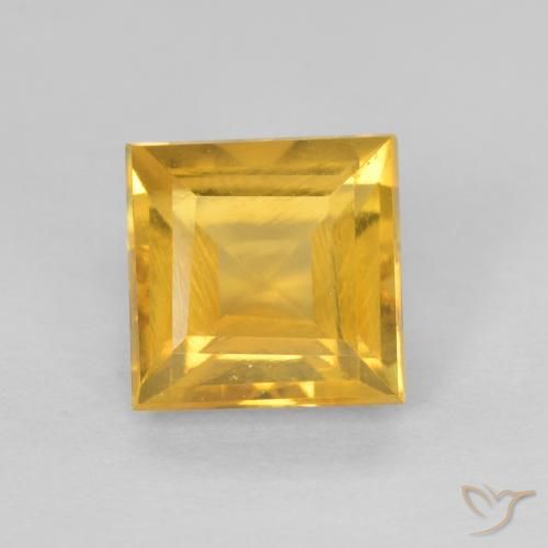 0.98ct طبيعي برتقالى ذهبة سيترين, مربع, قليلا جدا