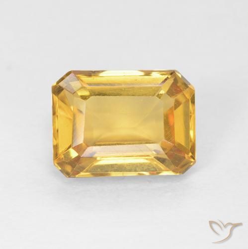 1.54ct طبيعي ذهبي سيترين, قص الزمرد, VVS-VS
